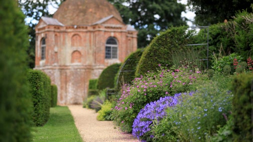 Herbaceous borders of the summerhouse garden at the Vyne, Hampshire